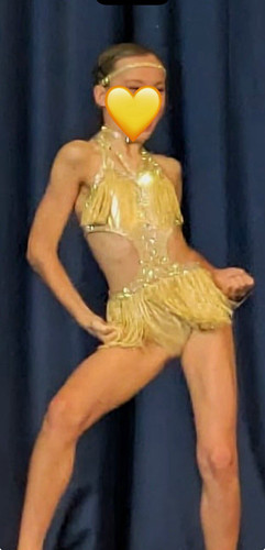 Girls gold fringed dance - girls,