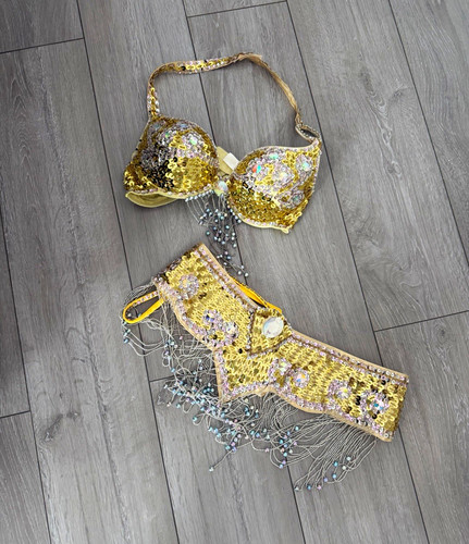 Gold sequin belly - gold, dance