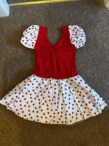 Heart print dance leotard - heart,