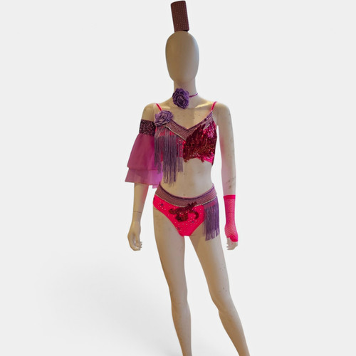 Pink purple sequin fringe - purple,